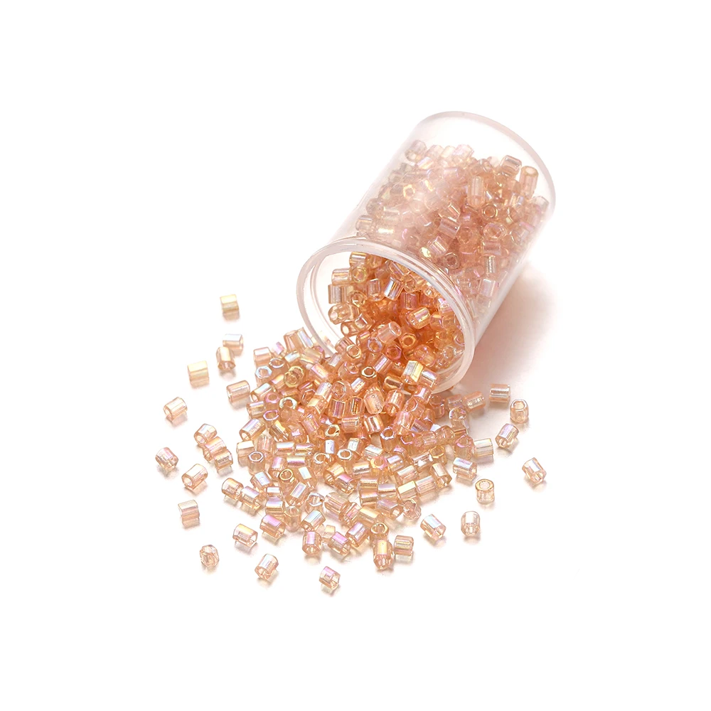 1000/1800 Stück 2 mm sechseckige tschechische Glas zylindrische lose kleine Samennadelperlen für DIY-Armbänder, Halsketten, Schmuckherstellung