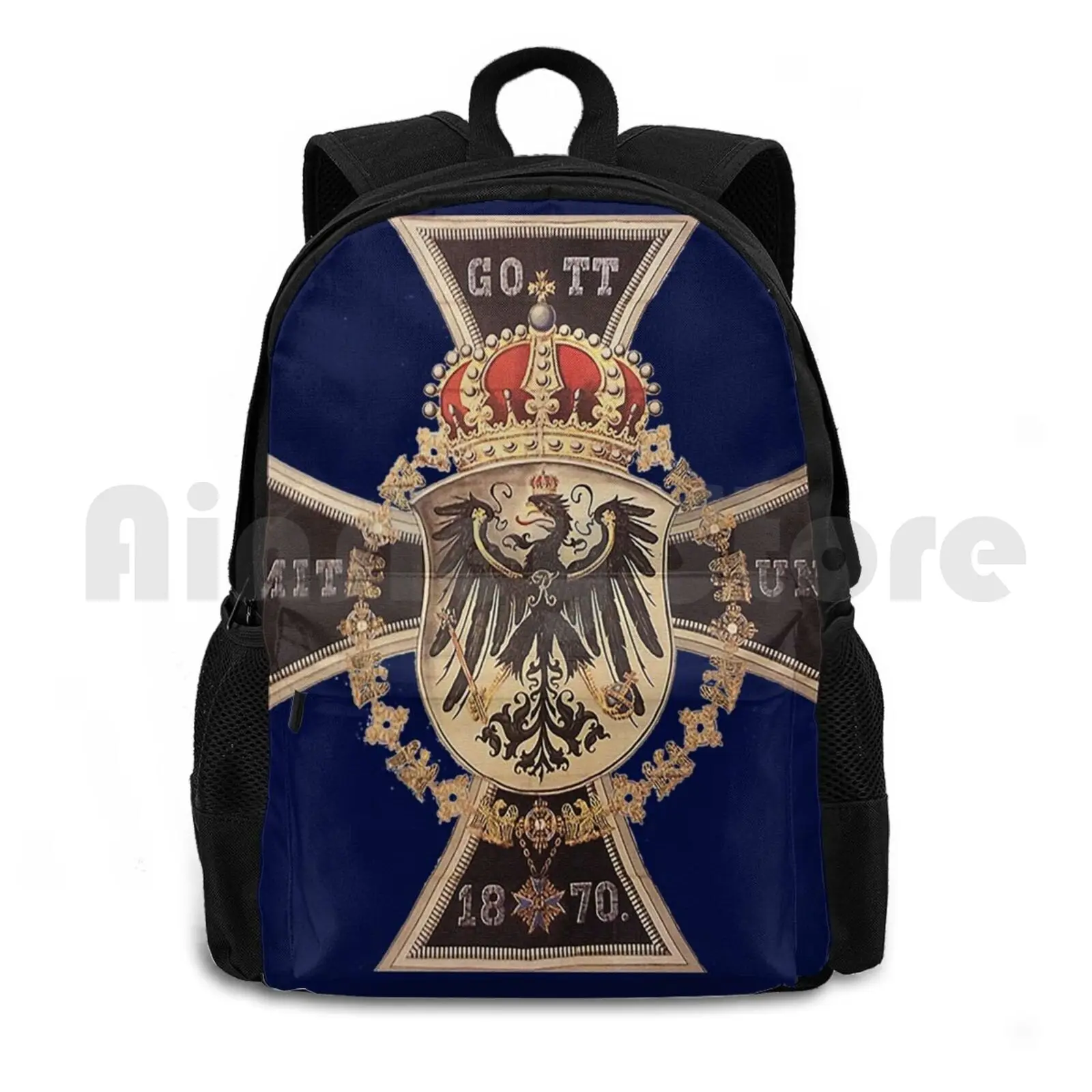 German 1870 Gott Mit Uns Iron Cross Outdoor Hiking Backpack Riding Climbing Sports Bag Iron Cross Deutsches Reich German