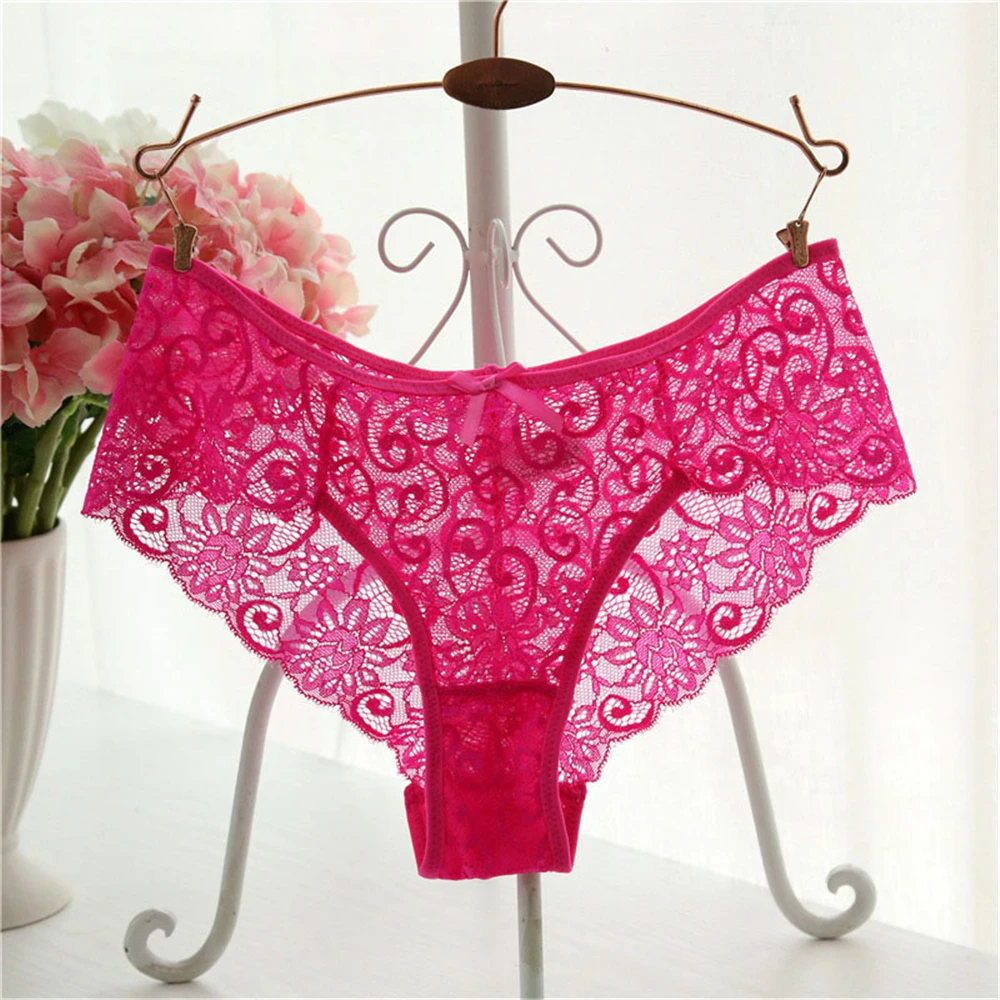 3 Pcs Fashion High Quality Women\'s Panties Flower Underwear Charming Elegant Ladies Lace Soft Briefs Sexy Lingerie S/XL