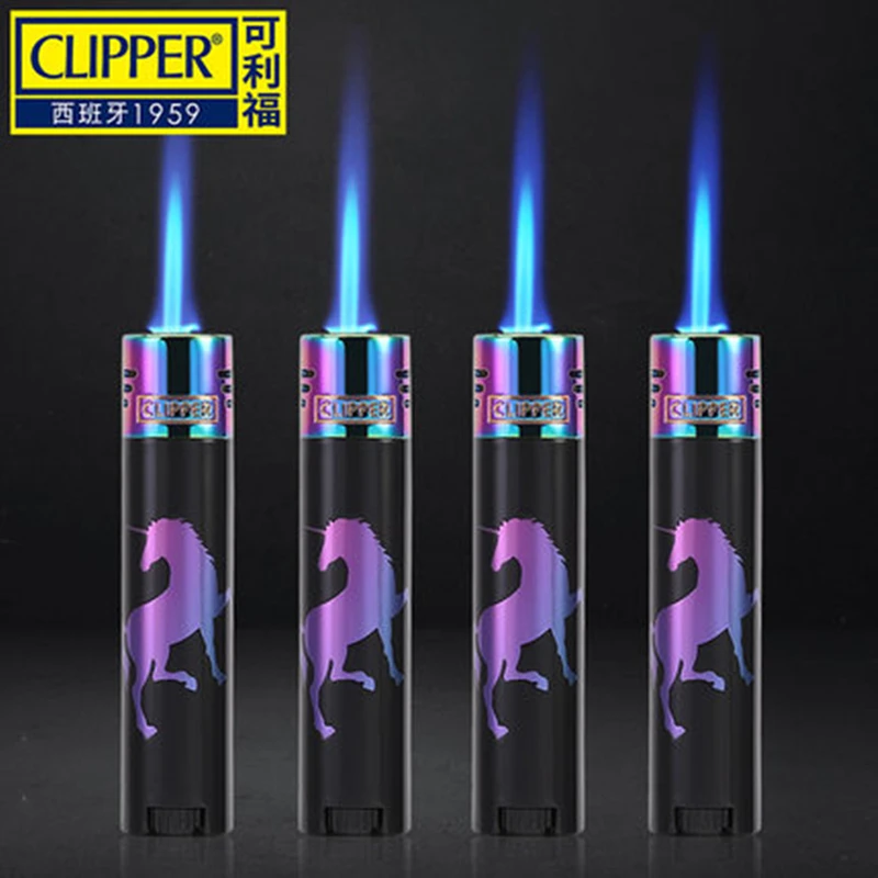 Original Clipper Lighter Metal Free Fire Jet Butane Torch Lighter Turbo Portable Grinding Wheel Flint Gas Lighters From Spain