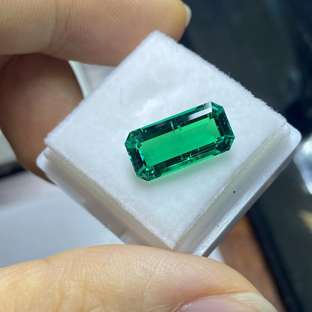 Meisidian Lengthen Octagon Cut 7x14mm 3.5 Karat Columbian Lab Grown Hydrothermal Emerald Stone