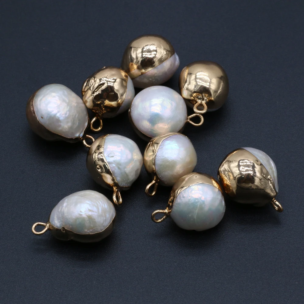 Natural Freshwater Pearl Round Spherical Boutique Pendant Making DIY Fashion Charm Necklace Bracelet Jewelry Gift