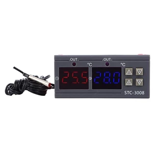 Double digital temperature controller, thermoregulator, thermostat with refrigerator heater, two output relay, 12V, 24V, 220V, STC-3008 10 Main Thermostat Sales for Hoker - №2