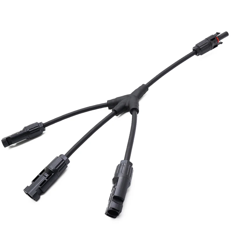 1 Pair 3 to 1 Y Branch Connector with 4mm2 solar cable MMMF /FFFM For Solar PV System Y Solar Panel Cable Connector