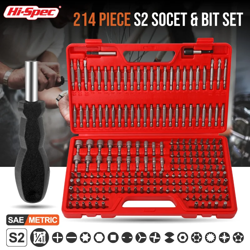 Hi-Spec Extension Screwdriver Bits Set Anti Slip Hex Shank Magnetic Extension Bit Maintenance Tool for 1/4