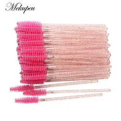 50 PCS Disposable Mascara Wands Applicator Makeup Brush Eyelash Extension Lash brushes Colorful Crystal Brushes Tools