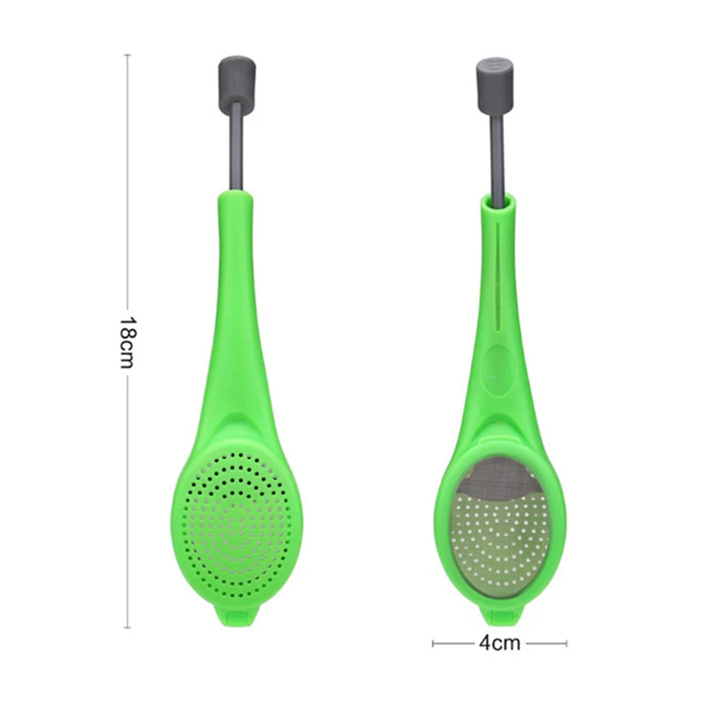 Infusore per tè stantuffo incorporato Silicone alimentare di alta qualità filtro per tè riutilizzabile ecologico cucchiaio filtro portatile gadget da cucina