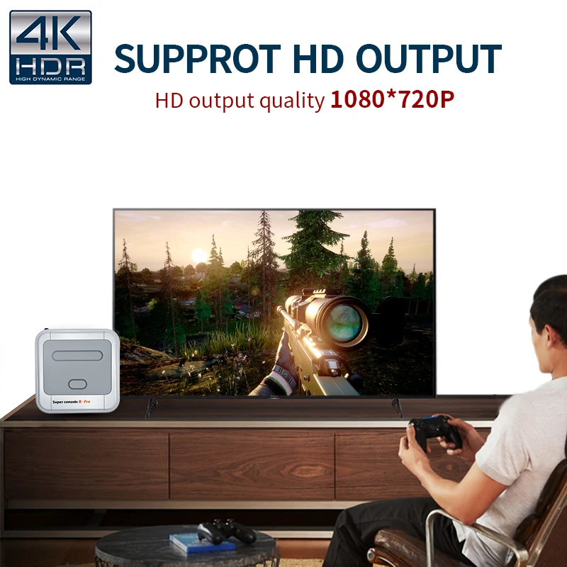 Retro Super Console X PRO TV Video Game Console For MAME/MD/ARCADE WiFi Support HD Out Built-in 50 Emulators with 60000+Games