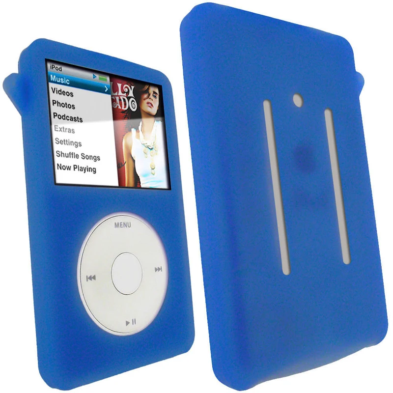 Custodia in Silicone per Apple iPod Classic, 6th, 7th, 80GB, 120GB, 160GB, Video 5th, 30GB, Cover Holder, spessore 10.5mm