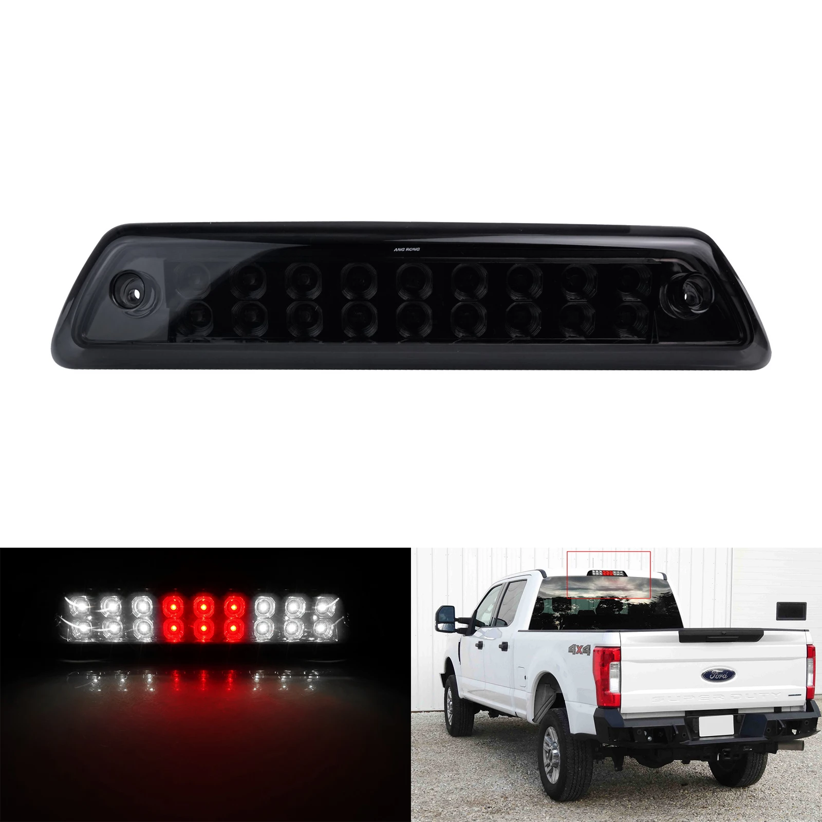 For 2009-2014 Ford F150 F-150 Rear LED Third High Mount Level Brake Stop Cargo Tail Light Lamp Red & White