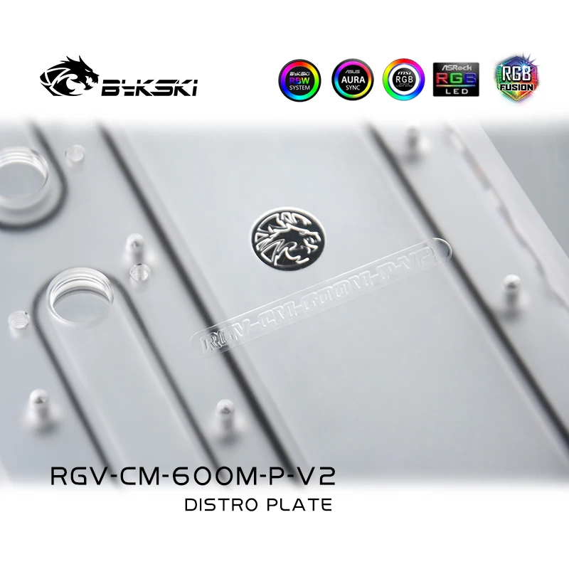 Bykski Pelat Distro Reservoir RGB Pendingin Air untuk CoolerMaster SL600M Casing Sasis RGV-CM-600M-P-V2