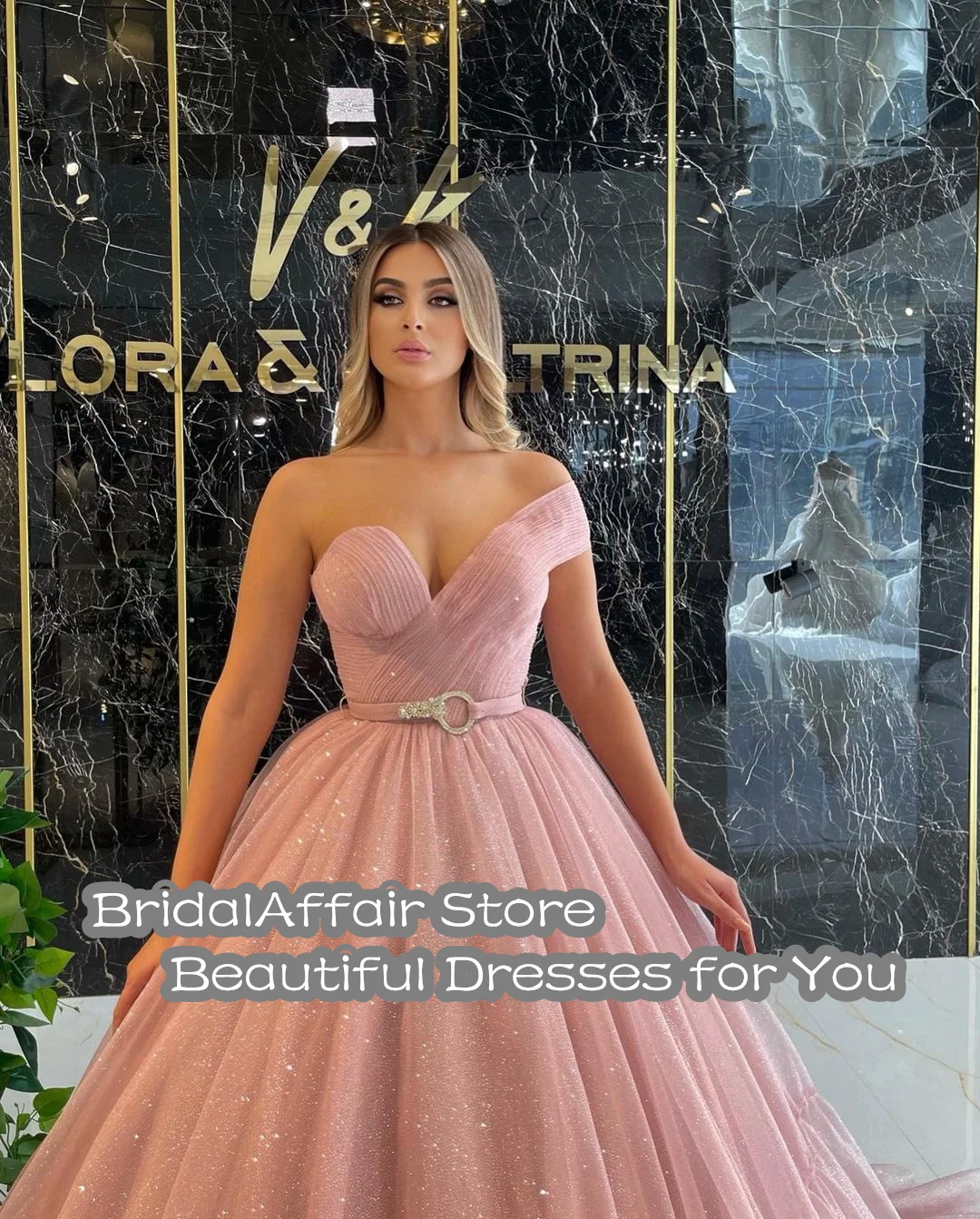 Bridalafure-Vestidos de Fiesta elegantes y sencillos para mujer, Vestido largo de fiesta de noche Formal, con un hombro descubierto, talla grande