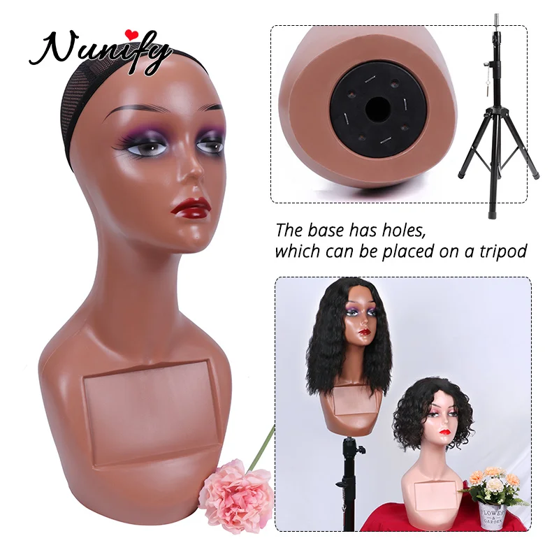 

Nunify 6Pcs Mannequin Head With One Shoulder Realistic Female Wig Display Head Manikin Head For Hat Wigs Sunglasses Jewerly