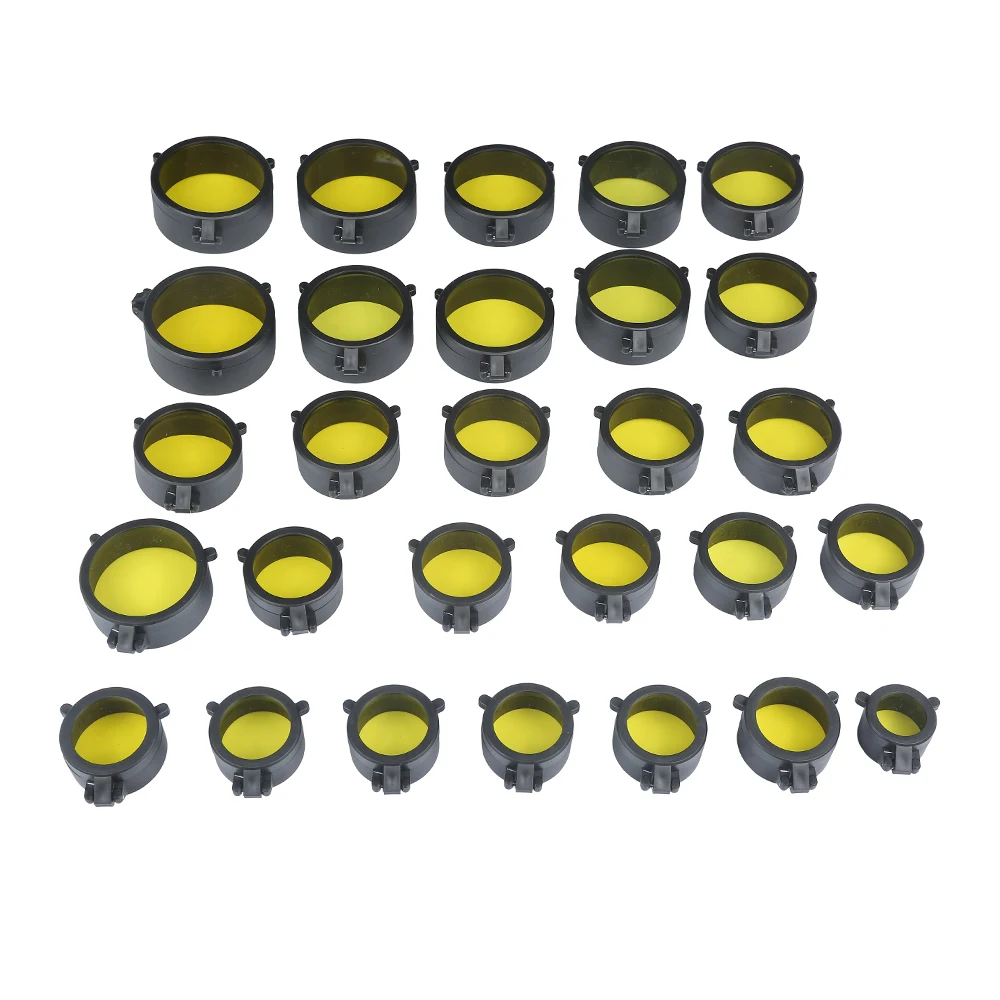 1pc Yellow Sight Quick Flip Spring Up Open Lens Cover Cap For Caliber Hunting Scope Mounts Rifles Red Laser 28 Different Sizes