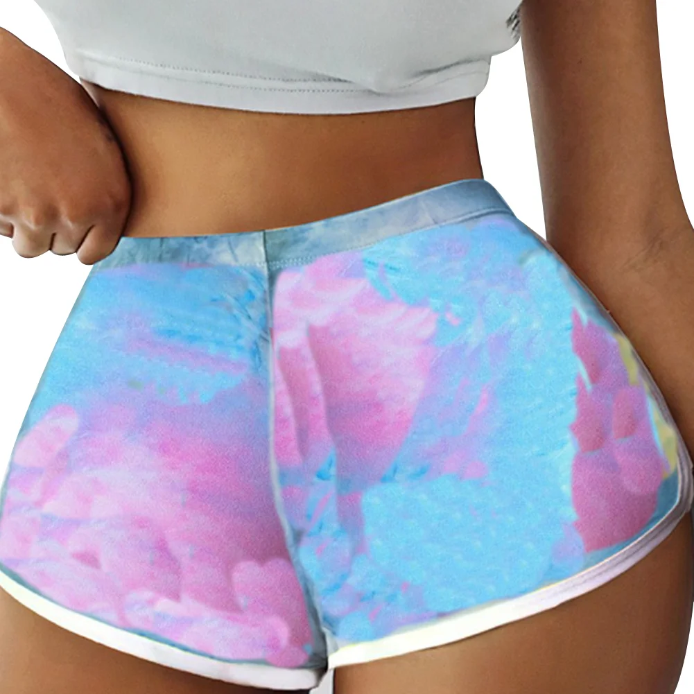 Summer Women Casual Shorts High Waist Fitness Running Short Pants Sexy Female Tie-Dye Camouflage Skinny Shorts