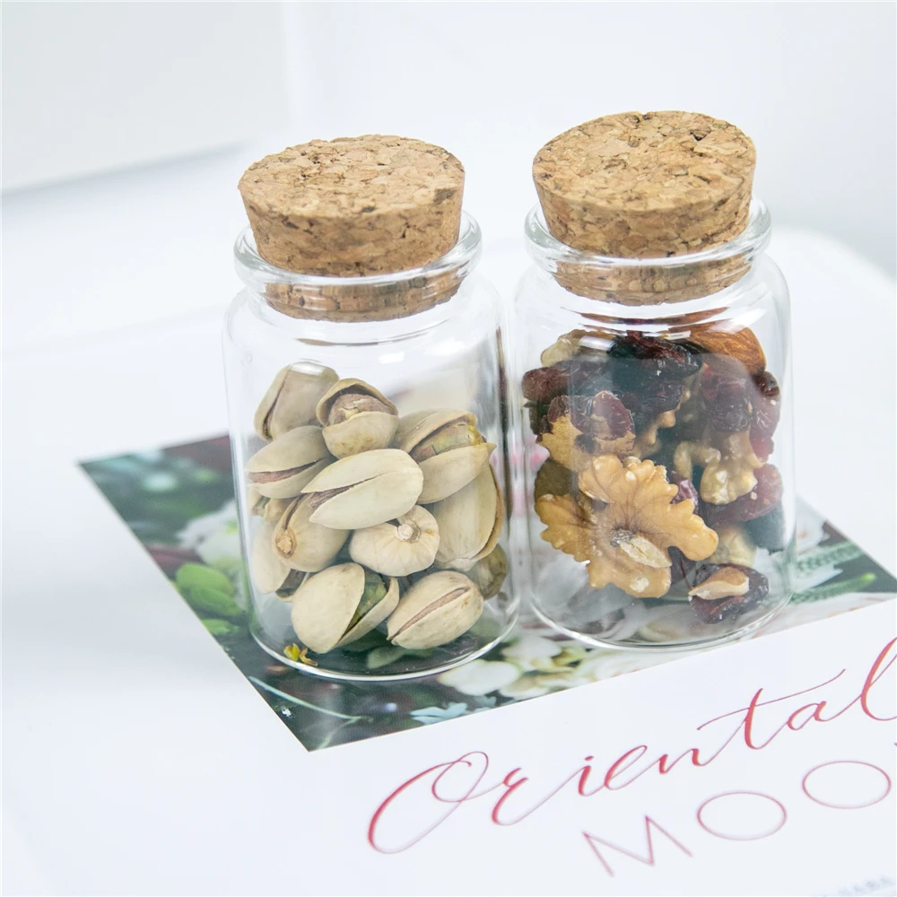 6Pcs 80ml Craft Jars Mini Hyaline Glass Container with Corks Creative Handicraft Reusable Cosmetics Vial Gifts Bottles