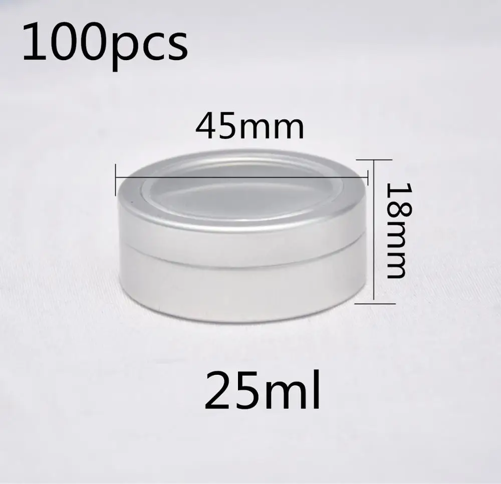 100pc Durable Round Aluminium Empty Cosmetic Pot Jar Tin Container Screw Lid Box for Cosmetic Cream Makeup Tools