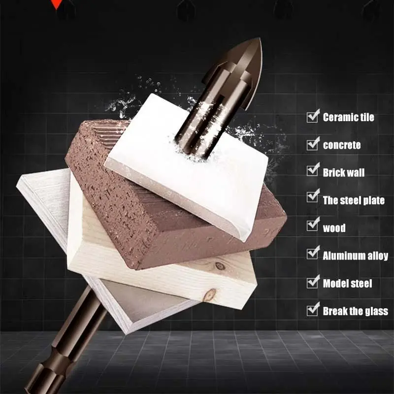 5/10Pcs Efficient Universal Drilling Tool High-Performance Utility Tools Multifunctional Cross Alloy Drill Bit Tip For Woodwork