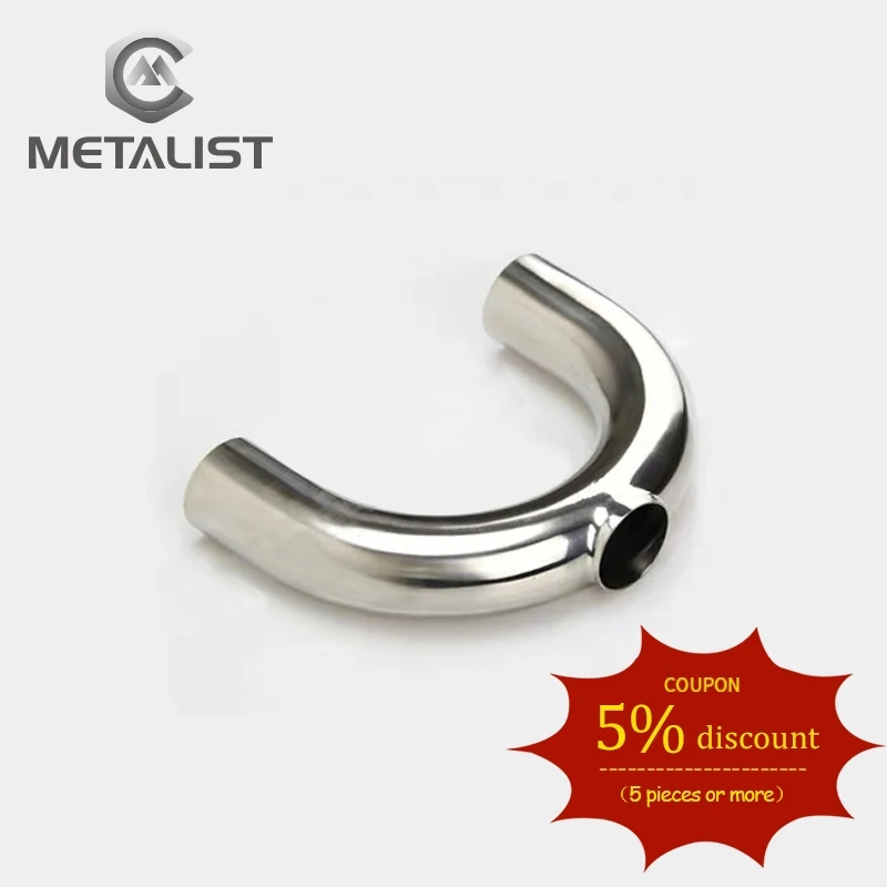 

METALIST High Quality 2" Pipe OD 45MM.51MM Sanitary 3 Way U-tube Weld Type SS304 Stainless Steel Pipe Fitting