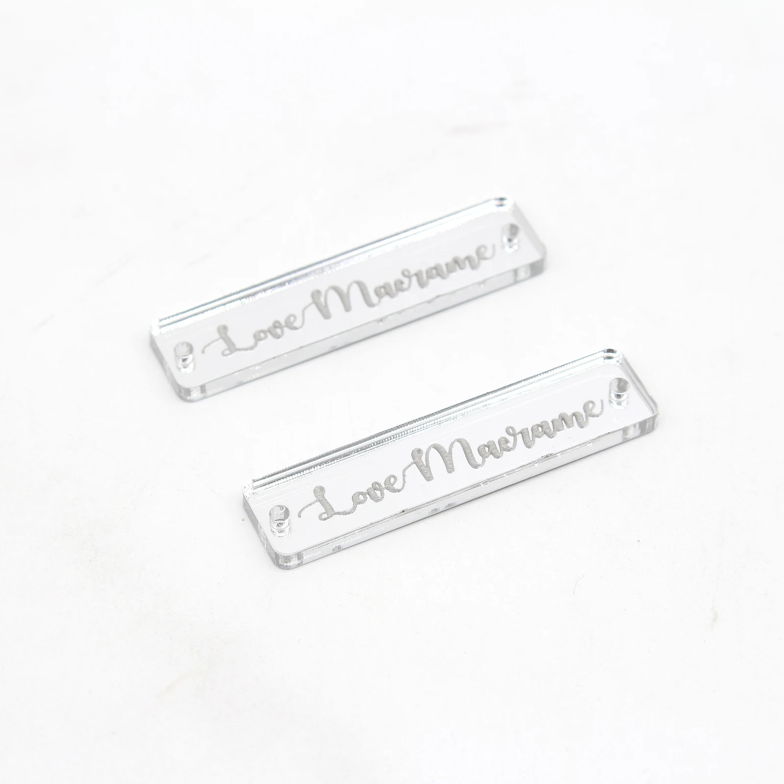 25Pcs Personalized Engraved Acrylic Mirror Tags Clothing Tags Sew On Acrylic Labels Custom LOGO Design For Box Labels Decoration