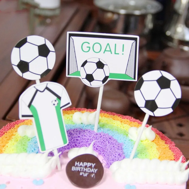 1 Set Neuer Fußball-Geburtstagstorten-Dekor Cartoon-Fußball-Thema DIY Kinder-Geburtstagsparty Tortendekoration Baby-Shower – Detail 10