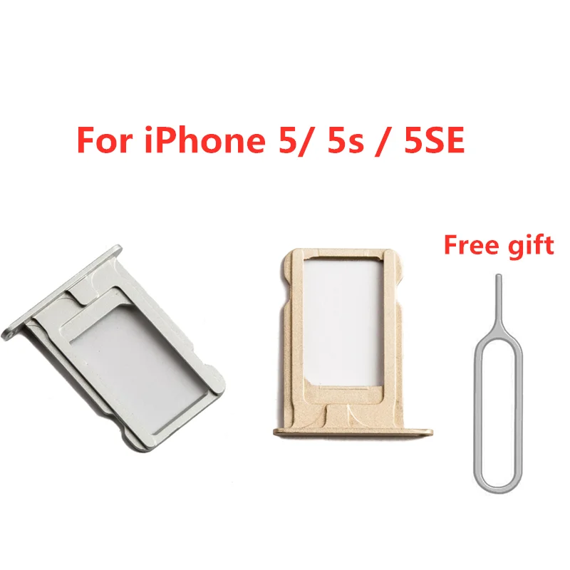 

Sim Card Tray Slot Holder For iPhone 5 5S 5C 5SE Sim Card Adapter Replacement Parts With Pin Eject Removal Tool Needle