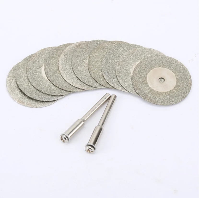 10PCS Mini Abrasive Diamond Cutting Disc Set for Dremel Rotary Cutter Saw Blade Grinding Wheels Disk with Mandrel Power Tools