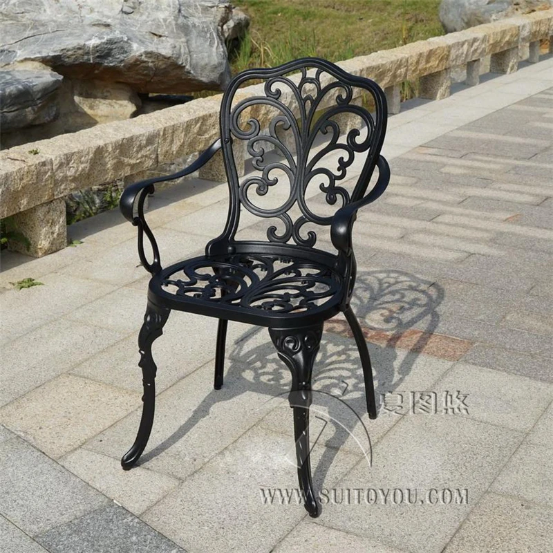 3pcs set garden furniture sets arm chairs and small coffee table set Patio Aluminum Bistro Set 3 colors antirust waterproof