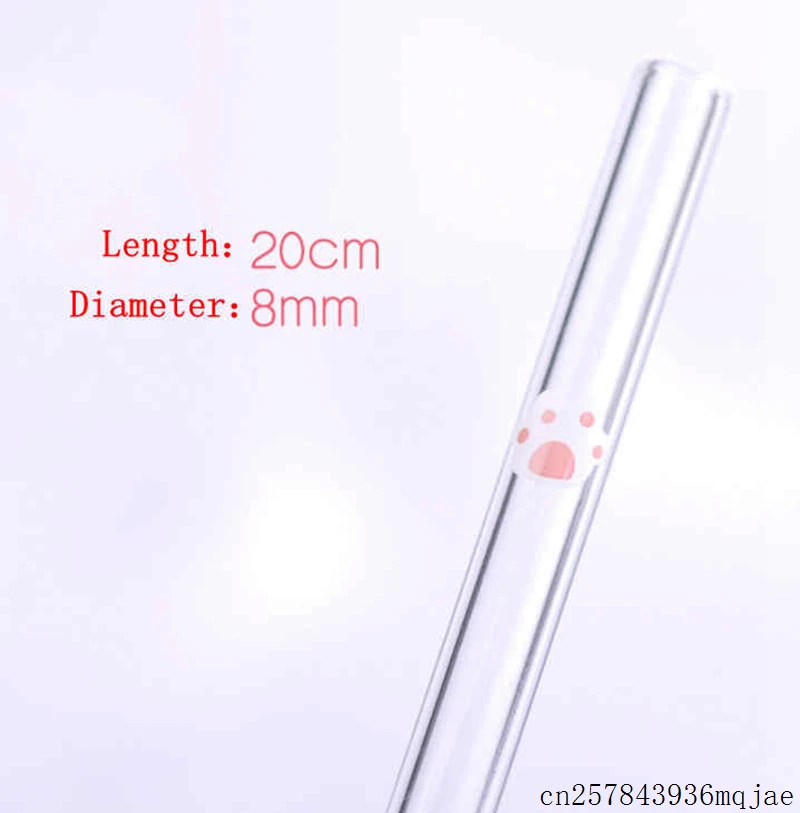 100Pcs Heart Printed Straws Curved Glass Drinking Pipet Glass Health Pipette Drinking Straws