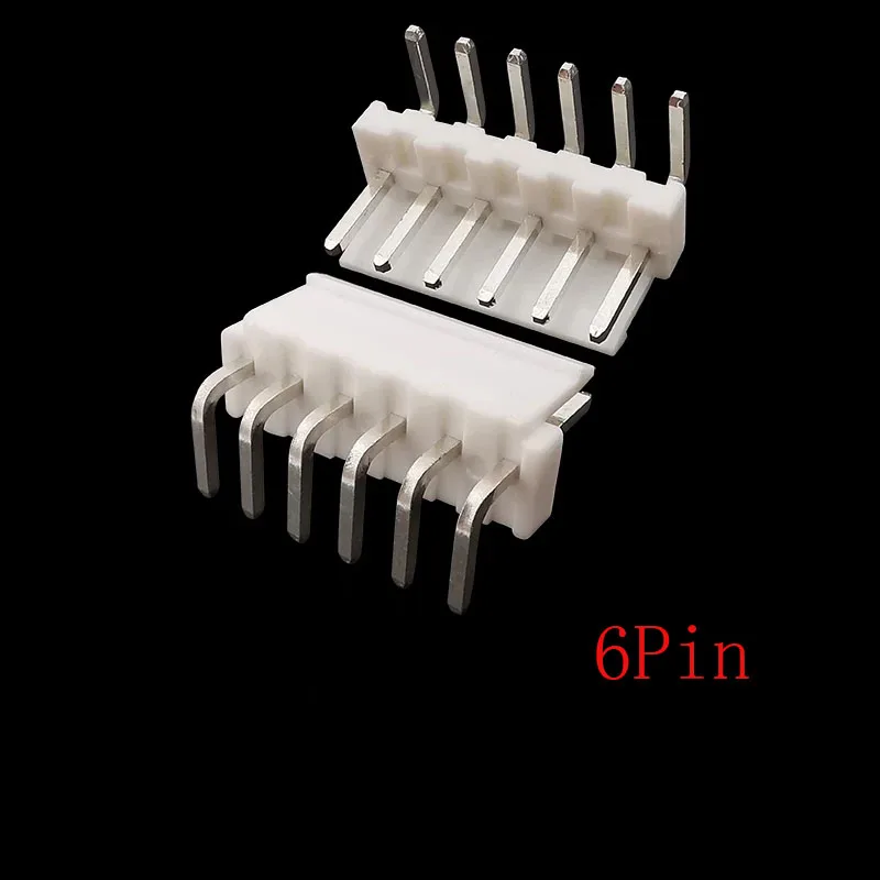 20Pcs VH 3.96mm Pitch Male Plug Right Angle Pin Header Terminal Pin Header Connector VH-3.96 Curved 2P 3P 4P 5P 6P 7P 8Pin