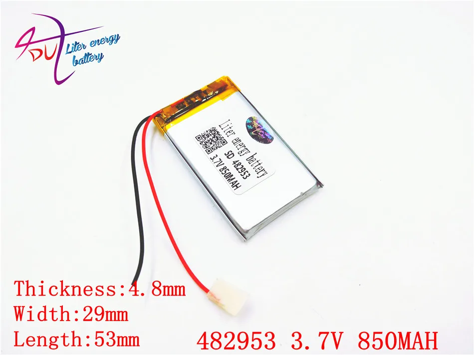 Batteria da un litro di energia 482953   3,7 V 850 mAH 503050   PLIB; Batteria ai polimeri di ioni di litio/Li-ion per dvr, GPS, mp3, mp4, telefono cellulare, altoparlante