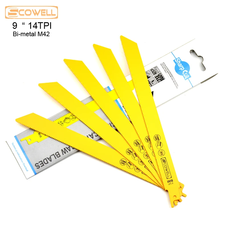 Imagem -06 - Scowell-lâminas de Serra Sabre Alternativo Lâminas de Serra para Madeira e Metal Bimetal 14tpi M42 230x19x0.92 mm 20