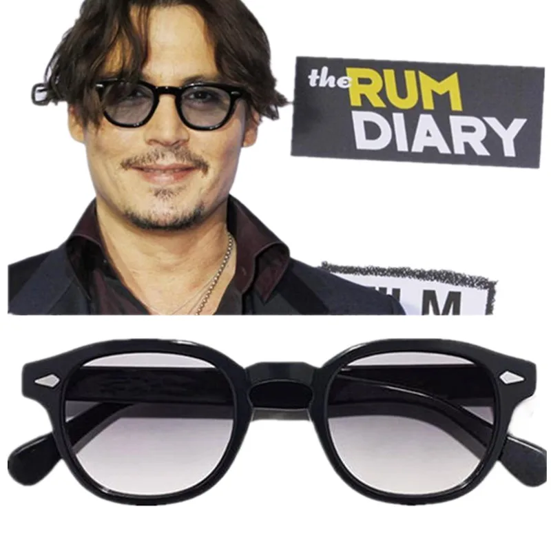 

Quality DesiM Johnny Depp Gradient Sunglasses UV400 Unisex Retro-Vintage Italy Round Acetates Fullrim49 46 44Sizes Accustomized