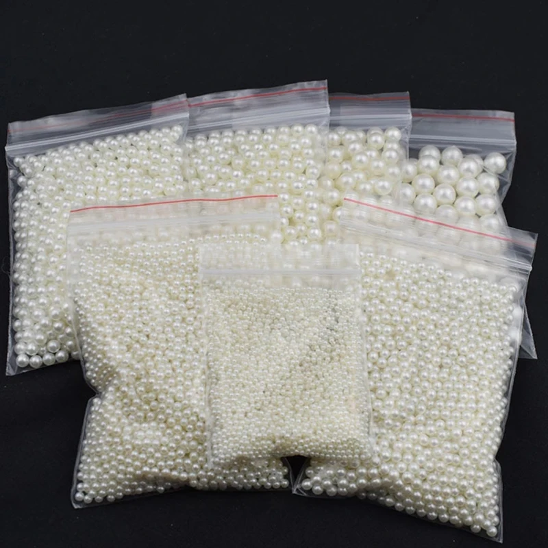 400-20pcs 4/5/6/8/10/12/14mm Imitation Pearl Beads Round White Beige Spacer Beads For DIY Jewelry Making Loose Beads Wholesale