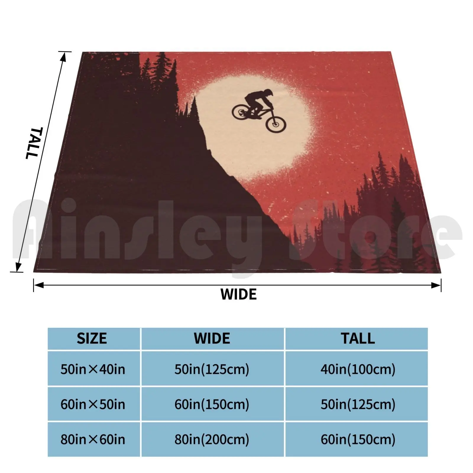 Mtb Colors Blanket Fashion Custom Bike Mtb Ride Bicycle Ride Or Die Mountain Cycling Biker Bmx Forest Red Freeride