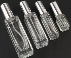 Flacon pulvérisateur en verre Transparent, 10x3ml, 10ml, 20ml, 30ml, échantillons, Portable, Mini atomiseur de parfum, or, argent, noir
