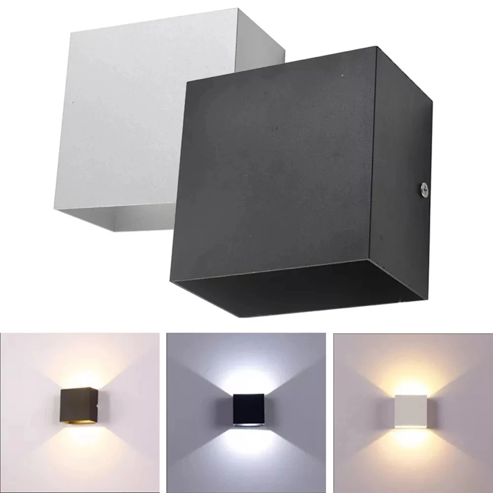 6W lampada LED Aluminium wall light rail project Square LED wall lamp bedside room bedroom wall decor arts