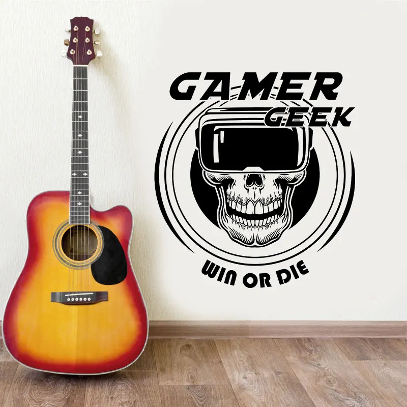 Game wall stickers skull head game decals game hall gaming table decoration stickers, home living room bedroom decoration  YX33