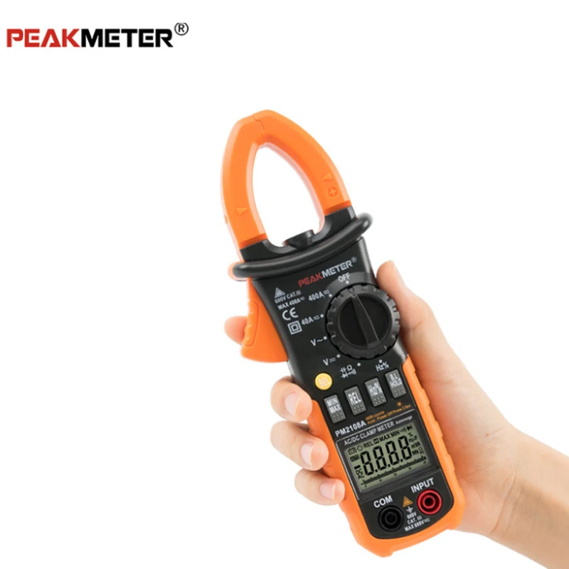 Peakmeter PM2108 PM2108A Digital AC/DC 400A Clamp Meter 4000 Counts Capacitance Frequency Resistance Earth Tester Multimeter