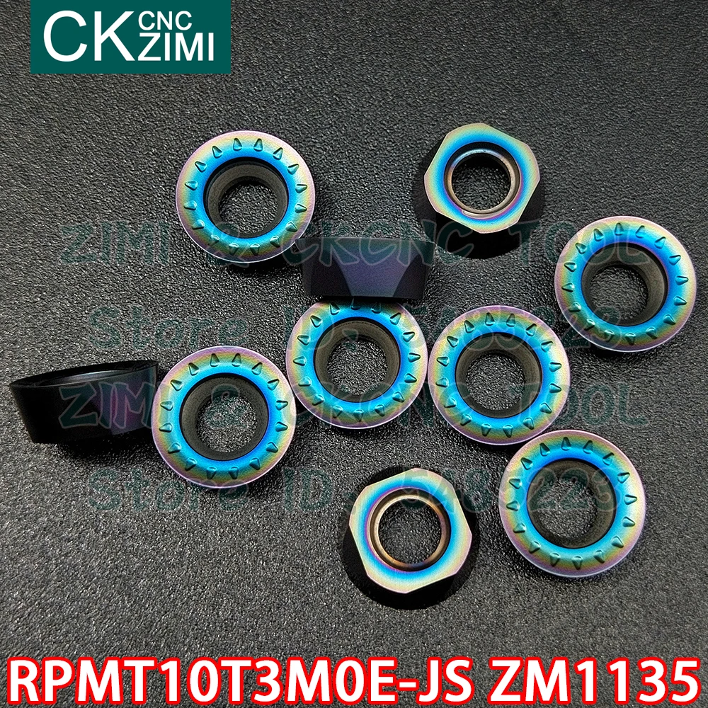 RPMT10T3MOE-JS ZM1135 RPMT 10T3MOE JS карбидные вставки фрезерование вставляет инструменты CNC металлический токарный инструмент Круглые Вкладыши концевой ...