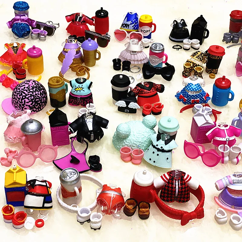 1 مجموعة الملابس الأصلية الأحذية زجاجات اكسسوارات فستان دعوى ل LOLs 8 سنتيمتر دمى الأخت الكبرى يونيكورن الزي الاطفال اللعب لعبة هدية