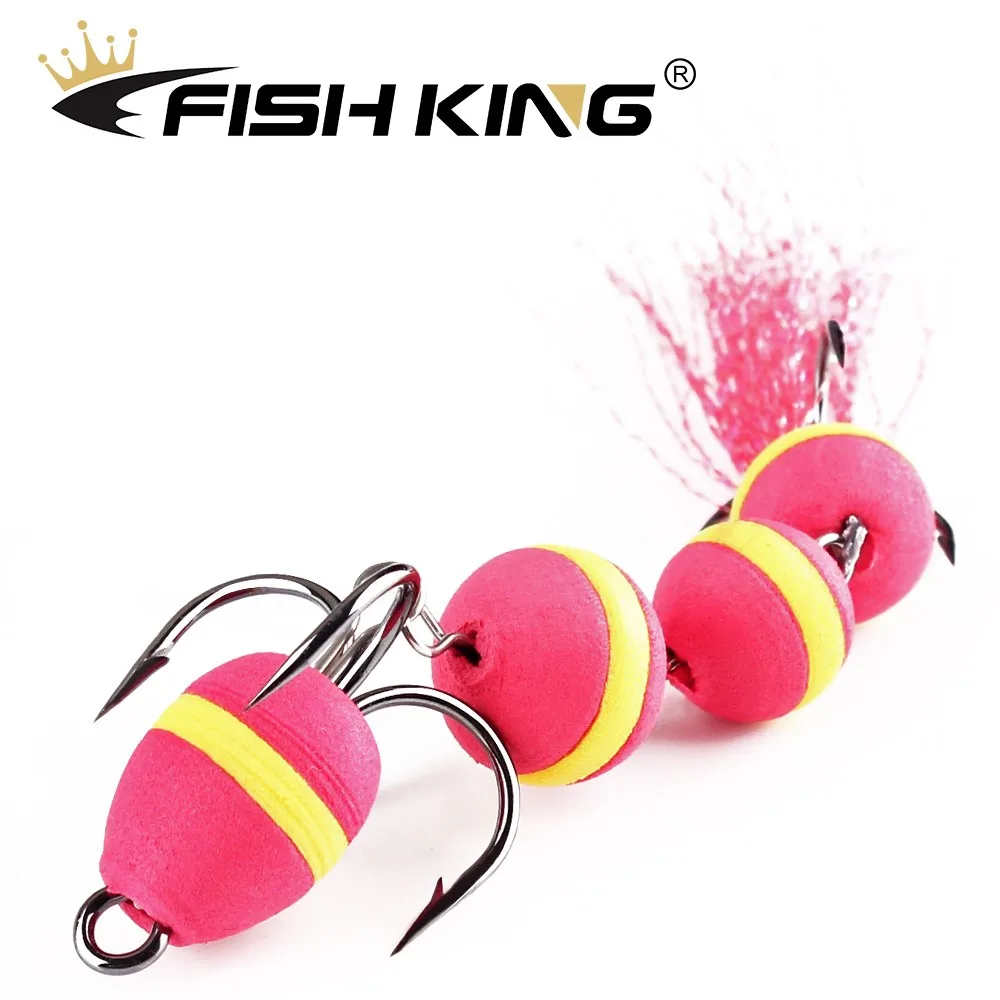 FISH KING-Multi Jointed Artificial Baits with Treble Hook, Soft Fishing Lures, Insect Foam Bait, Bass Pike Wobblers, 5.7g