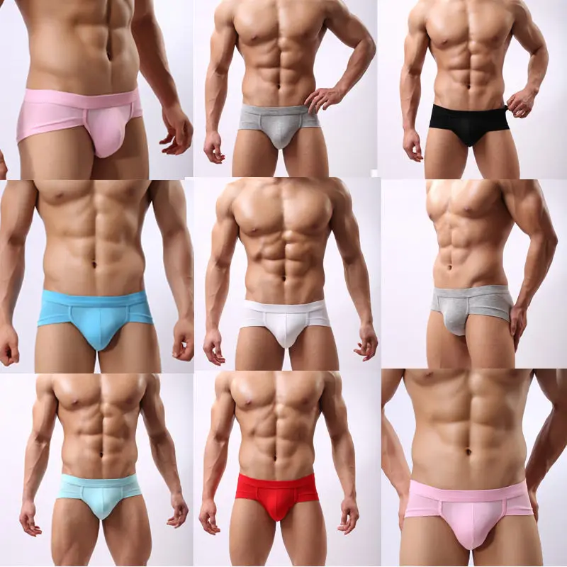 New Fashion Mens Seamless Low Waist Briefs Short Pants Thongs Underwear Simple And Comfortable Underpants