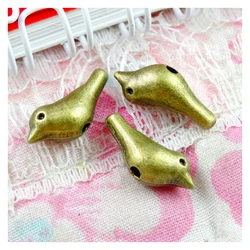60Pcs 7*16*6MM Antique Bronze Retro Small Bird Pendant Beads Parts Manual DIY Jewelry Wholesale Perforation Alloy Charms
