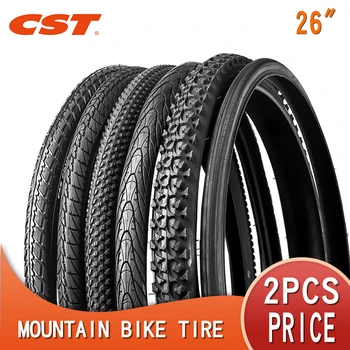 2pcs CST 26 inch bicycle tire 26*1.5 26*1.75 26*1.95 26*2.1 60TPI MTB mountain bike tire 26*2.35 26*2.40 steel wire tire