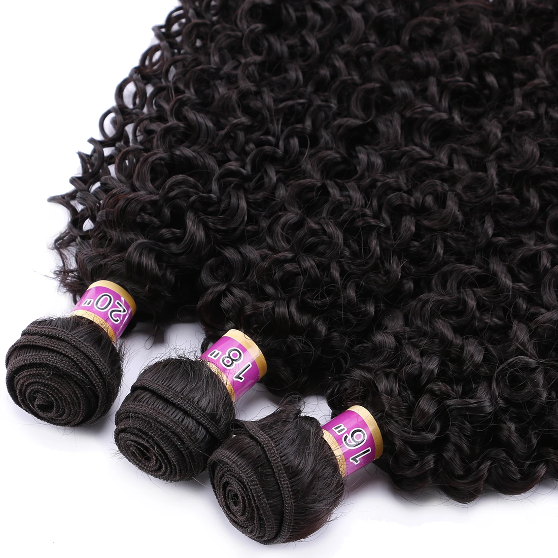 Afro Kinky Curly Synthetic Hair Bundles 16 18 20 Inches 70G Jerry Curl Wave Fiber Hair Extensions for Black Women