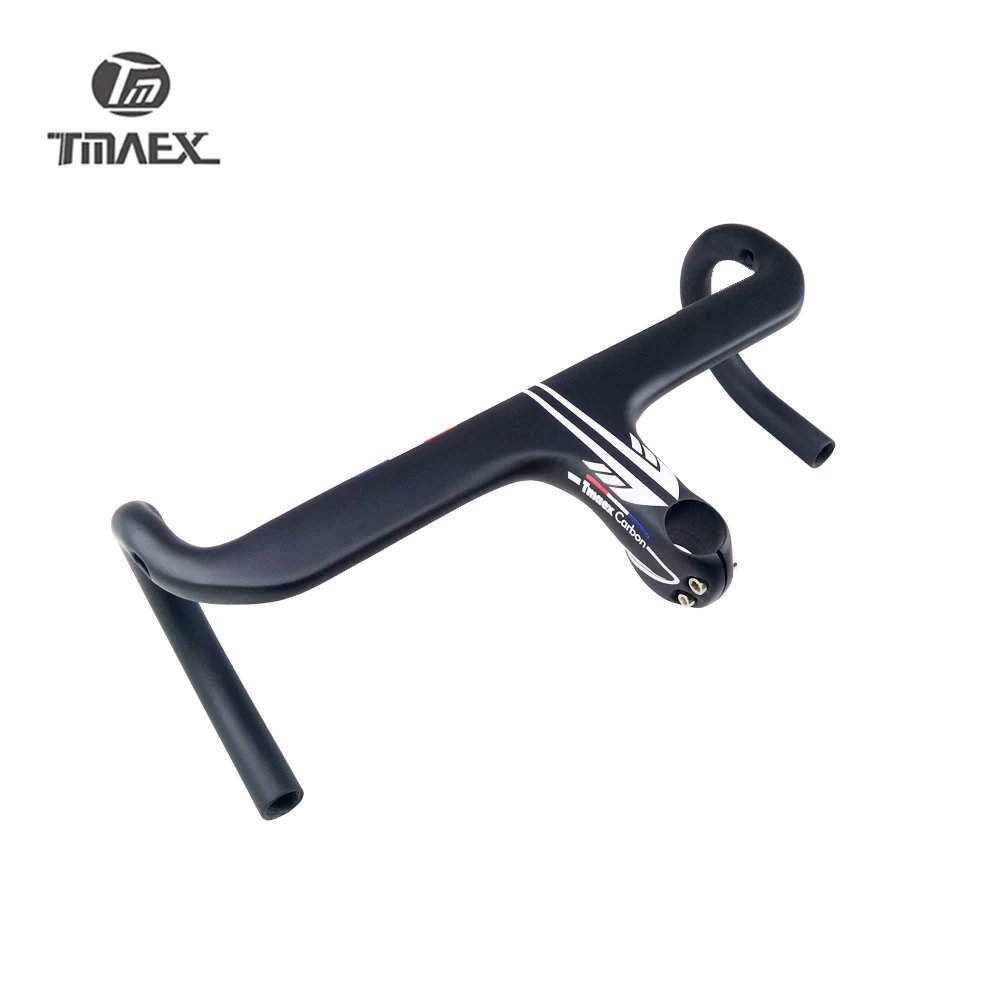TMAEX-Carbon Handlebar for Road Bicycle, Integrated Bar, Matt Black, Stem, Bicycle Parts, New, T800, 28.6mm