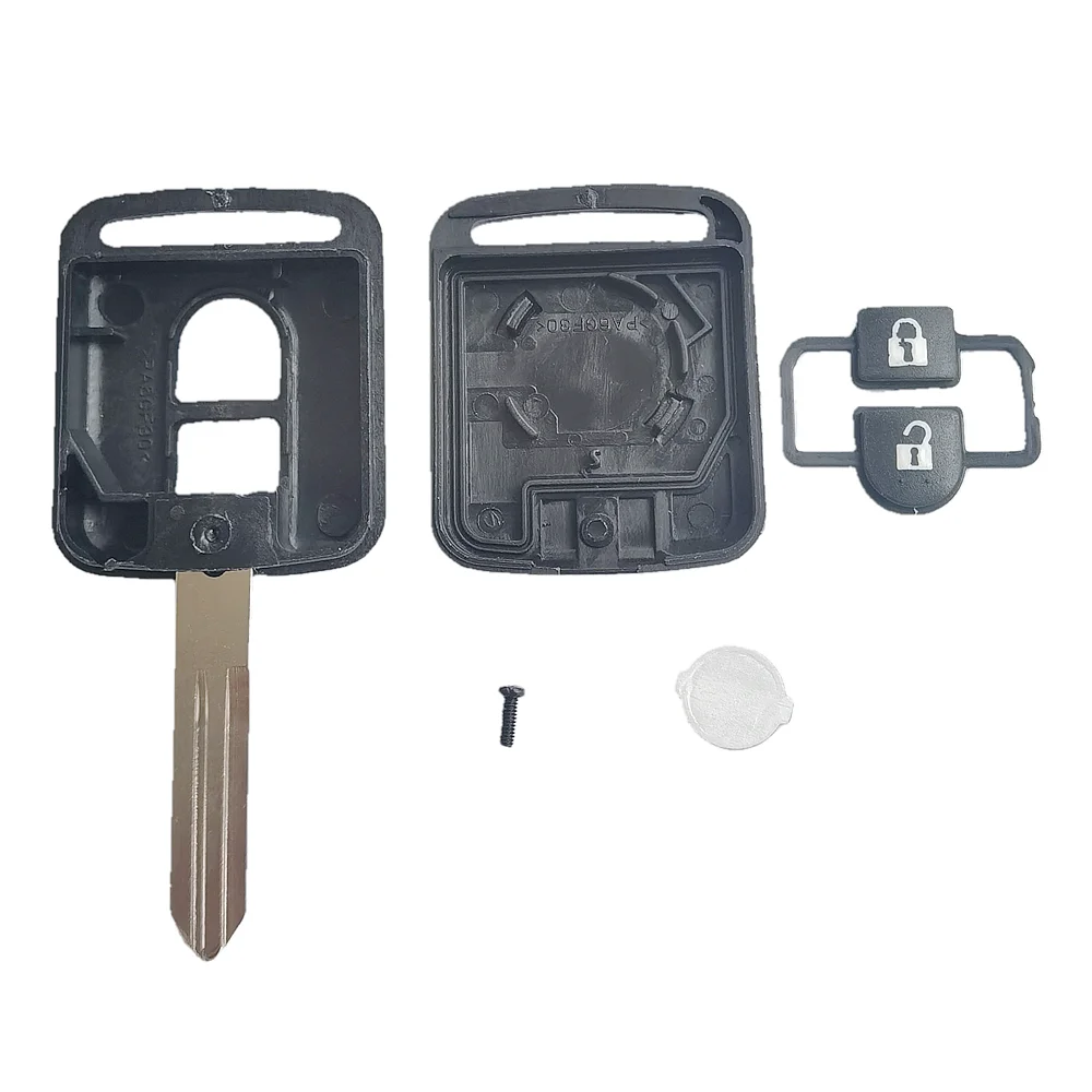 10pcs/lot Car Remote Key Shell Casing Replacement for Nissan Uncut Blade with Logo Sticker