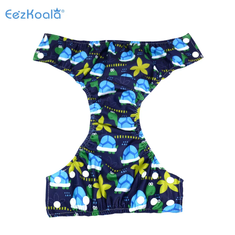 Eezkoala 2pcs Waterproof Swimming Diaper Baby Swim Nappies Reusable Cloth Diaper Swimwear for Girls Boys Printed Diapers