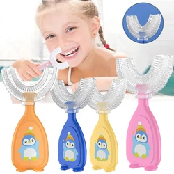 Cepillo de dientes en forma de U para niños, limpieza de silicona, saludable, 360 °, cuidado bucal, salud, belleza, suave